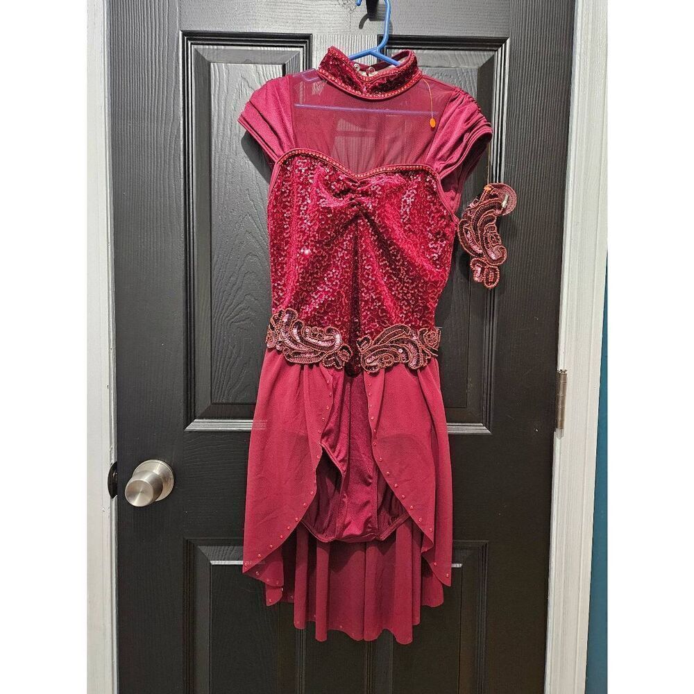 Weissman NWOT custom costume ruby red child large lyrical jazz contemporary